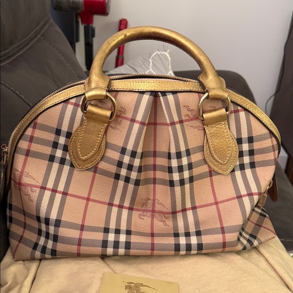 Authentic (Preloved) Burberry Checkered Satchel I… - image 2